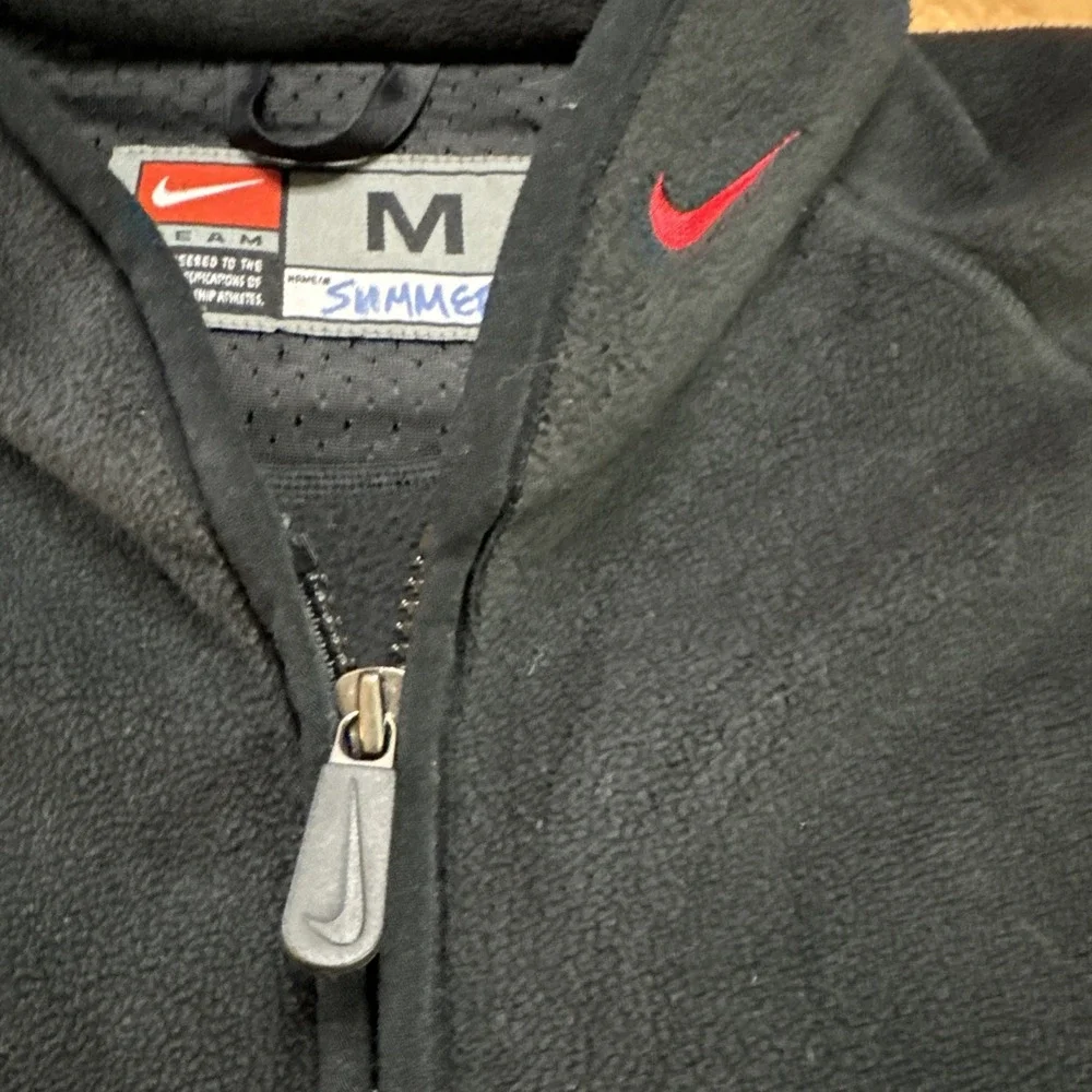 VTG Nike Team Issued Ohio State Buckeyes Black Zip Fleece Jacket USA Made Sz Med